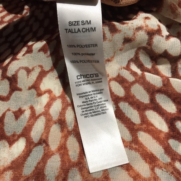 CHICO’S brown tan animal print kimono size S/M - Picture 9 of 9
